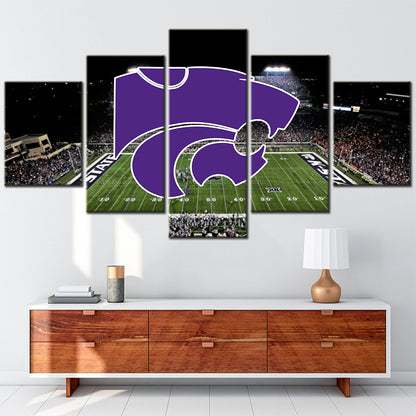 American Football - 5 Pieces Wall Art - AF5088 - Kansas State Wildcats Stadium Sport - American Football Poster - American Football Canvas