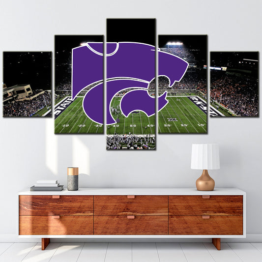 American Football - 5 Pieces Wall Art - AF5088 - Kansas State Wildcats Stadium Sport - American Football Poster - American Football Canvas