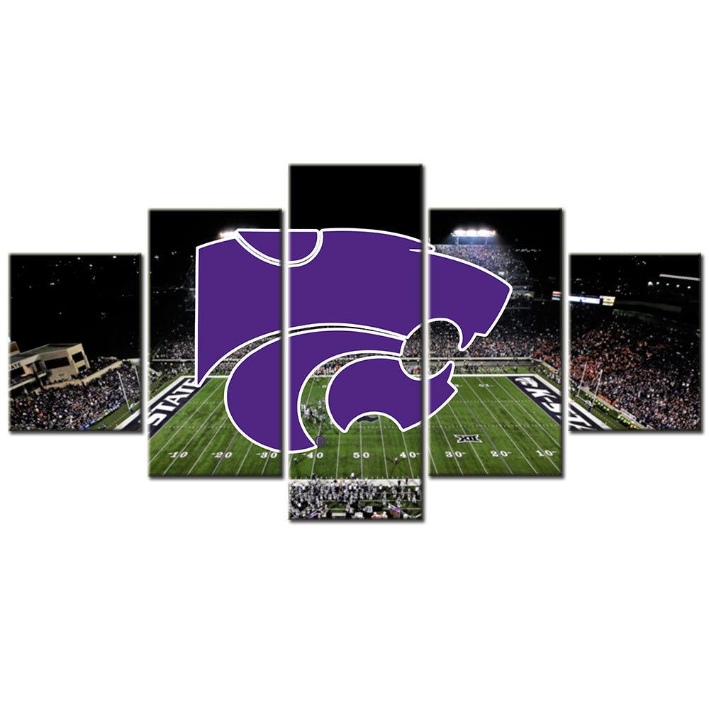 American Football - 5 Pieces Wall Art - AF5088 - Kansas State Wildcats Stadium Sport - American Football Poster - American Football Canvas