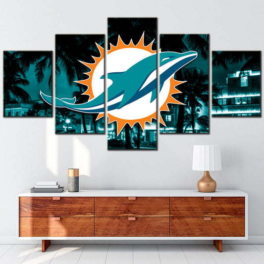 American Football Canvas Wall Art - AF5091 - Miami Dolphins - NFL Teams