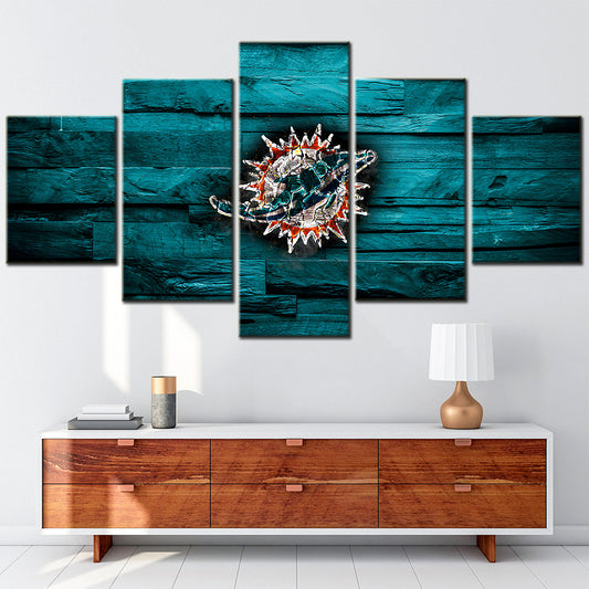 American Football - 5 Pieces Wall Art - AF5092 - Miami Dolphins - American Football Poster - American Football Canvas
