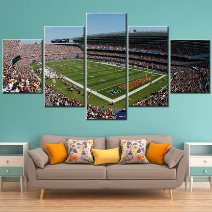 American Football - 5 Pieces Wall Art - AF5108 - Chicago Bears Soldier Field - American Football Poster - American Football Canvas