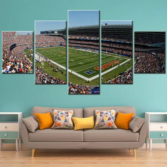 American Football - 5 Pieces Wall Art - AF5108 - Chicago Bears Soldier Field - American Football Poster - American Football Canvas