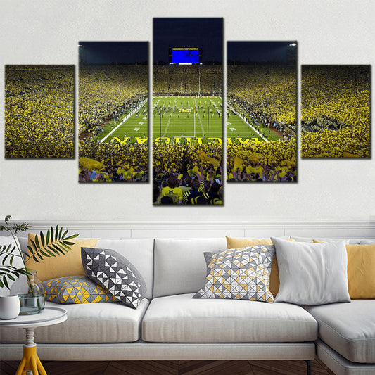 American Football - 5 Pieces Wall Art - AF5112 - Michigan's Big House - Michigan Stadium - The Big House - American Football Poster - American Football Canvas