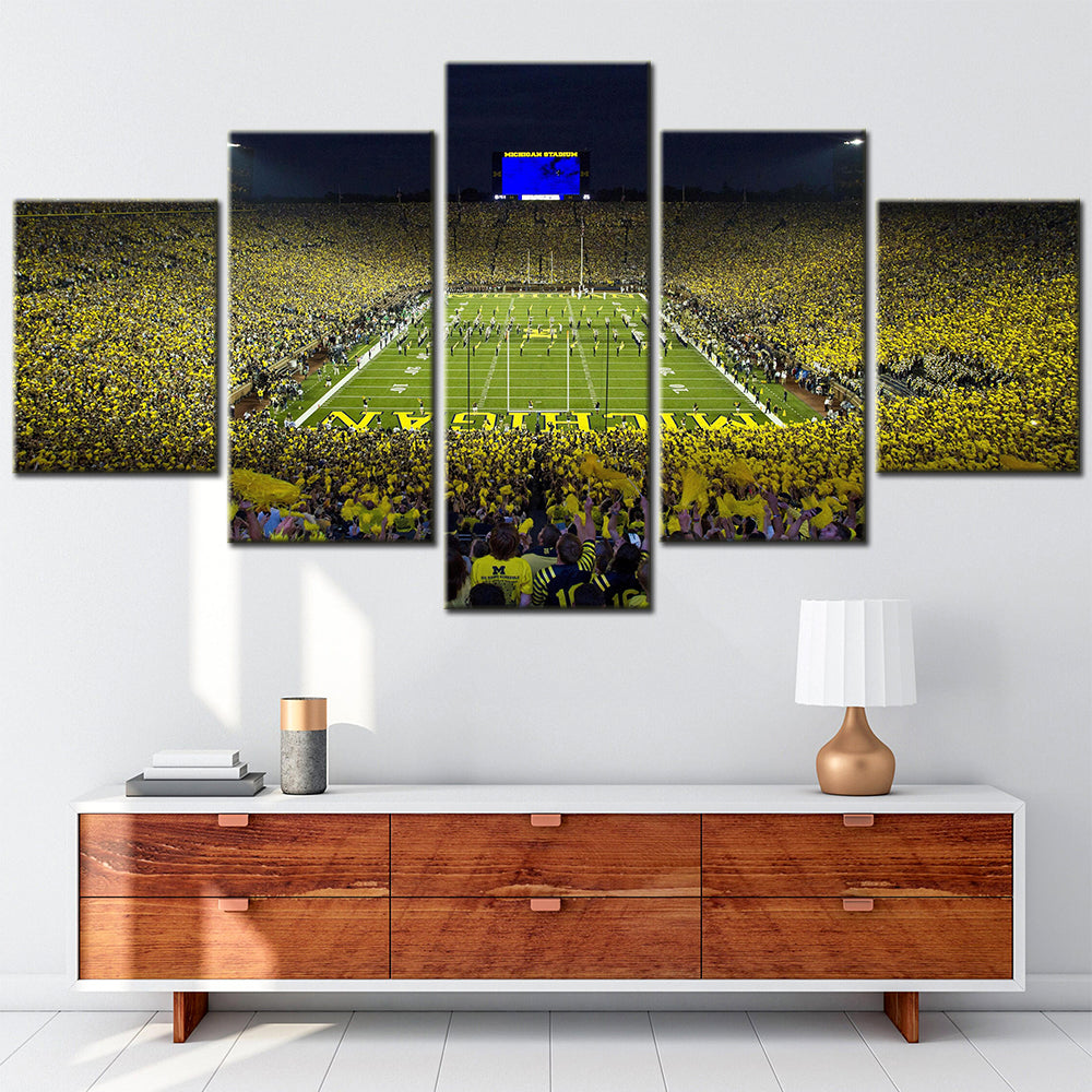 American Football - 5 Pieces Wall Art - AF5112 - Michigan's Big House - Michigan Stadium - The Big House - American Football Poster - American Football Canvas