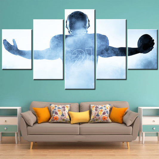 American Football Canvas Wall Art - AF5123 - Player Portrait Silhouette - NFL