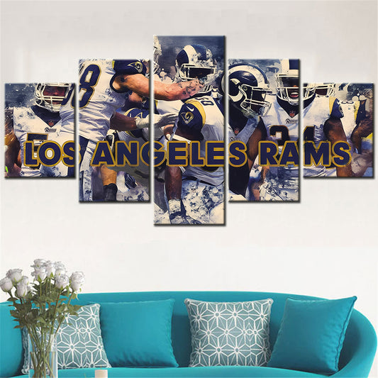 American Football - 5 Pieces Wall Art - AF5126 - Los Angeles Rams Team 1 Sport- American Football Poster - American Football Canvas