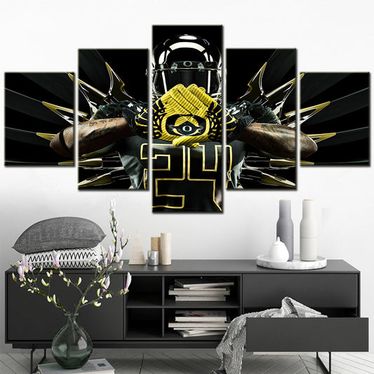 American Football - 5 Pieces Wall Art - AF5128 - Oregon Ducks Combat - American Football Poster - American Football Canvas