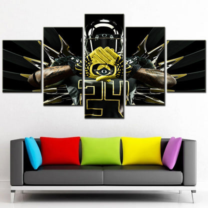 American Football - 5 Pieces Wall Art - AF5128 - Oregon Ducks Combat - American Football Poster - American Football Canvas