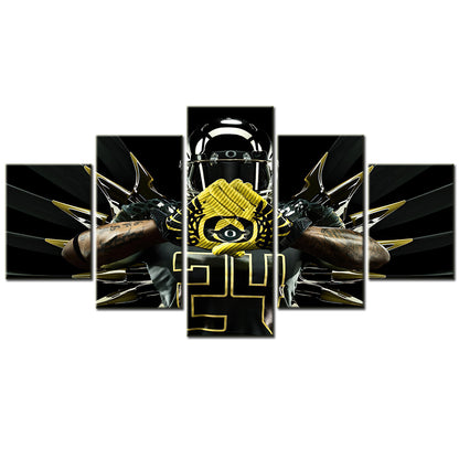 American Football - 5 Pieces Wall Art - AF5128 - Oregon Ducks Combat - American Football Poster - American Football Canvas