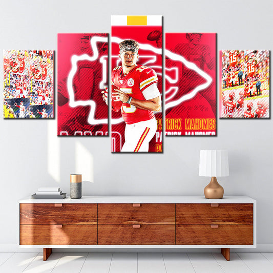 American Football Canvas Wall Art -  AF5131 - Kansas City Chiefs Quarterback - Patrick Mahomes - NFL Teams