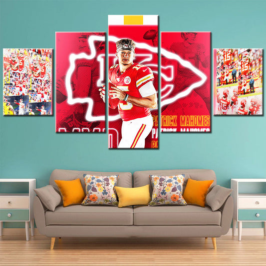 American Football Canvas Wall Art -  AF5131 - Kansas City Chiefs Quarterback - Patrick Mahomes - NFL Teams