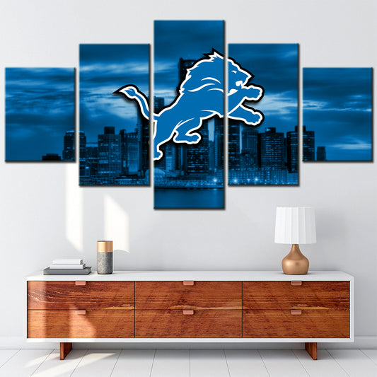 American Football Pieces Wall Art - AF5144 - Detroit Lions - American Football Poster - American Football Canvas