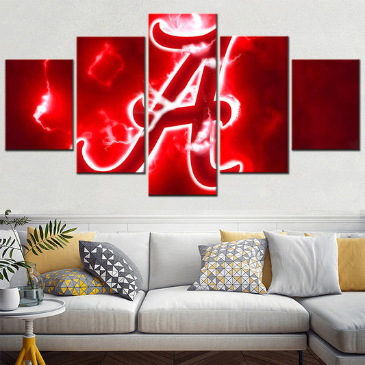 American Football - 5 Pieces Wall Art - AF5025  - Alabama Crimson Tide Football- American Football Poster - American Football Canvas