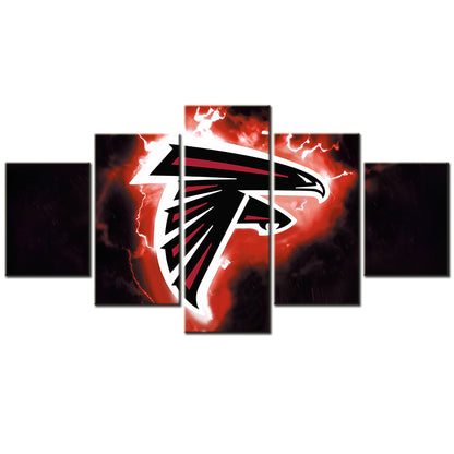 American Football - 5 Pieces Wall Art - AF5033 - Atlanta Falcons Flame Logo - American Football Poster - American Football Canvas