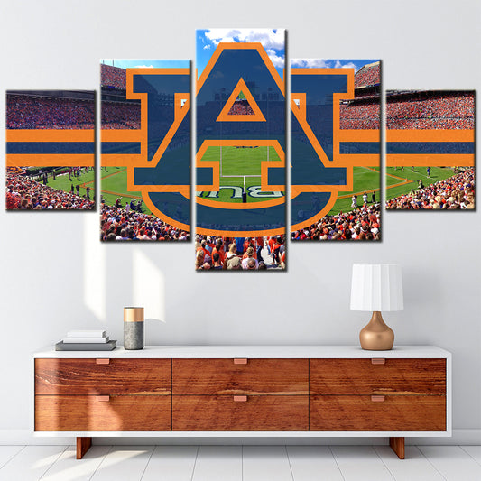 American Football - 5 Pieces Wall Art - AF5034 - Auburn Tigers Football - Auburn Stadium - American Football Poster - American Football Canvas