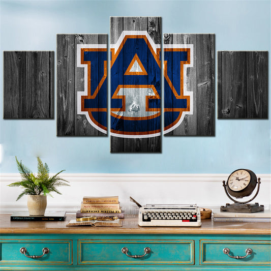 American Football - 5 Pieces Wall Art - AF5035 - Auburn Tigers Football Logo Sport - American Football Poster - American Football Canvas