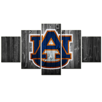 American Football - 5 Pieces Wall Art - AF5035 - Auburn Tigers Football Logo Sport - American Football Poster - American Football Canvas