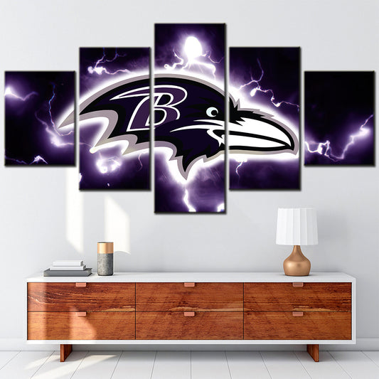 American Football - 5 Pieces Wall Art - AF5037 - Baltimore Ravens Football American Sport - American Football Poster - American Football Canvas