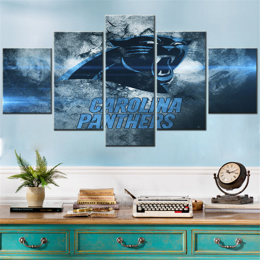 American Football - 5 Pieces Wall Art - AF5003 - Carolina Panthers Sports - American Football Poster - American Football Canvas