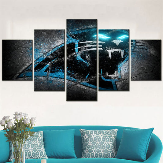 American Football - 5 Pieces Wall Art - AF5040 - Carolina Panthers Sports - American Football Poster - American Football Canvas