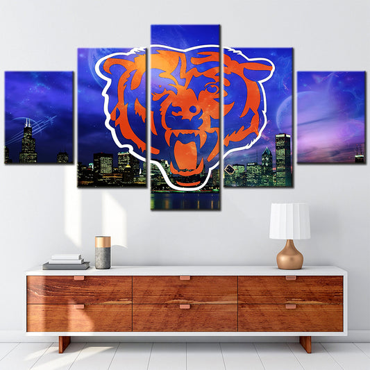 American Football - 5 Pieces Wall Art - AF5043 - Chicago Bears Football - American Football Poster - American Football Canvas