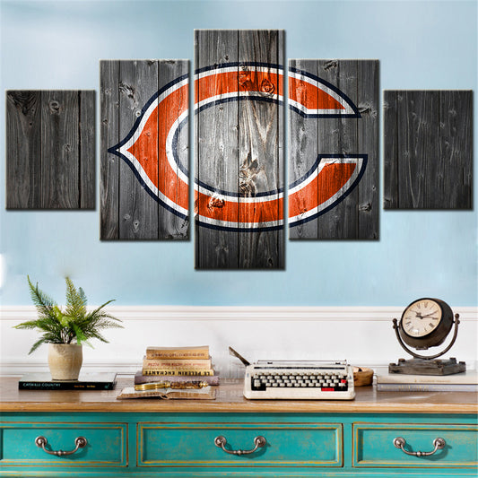 American Football - 5 Pieces Wall Art - AF5042 - Chicago Bears Football Barn - American Football Poster - American Football Canvas