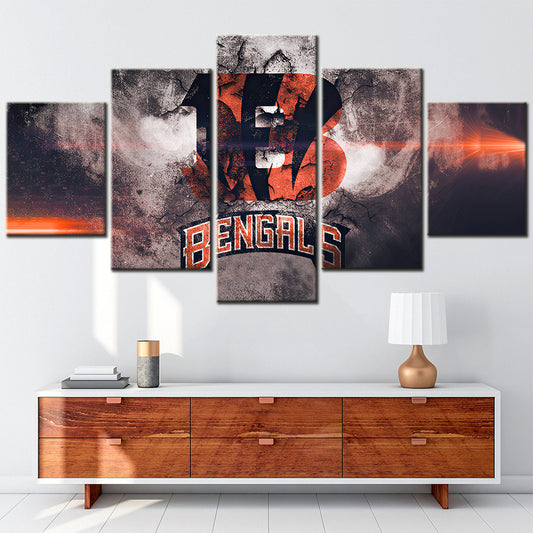 American Football - 5 Pieces Wall Art - AF5083 - Cincinnati Bengals - American Football Poster - American Football Canvas