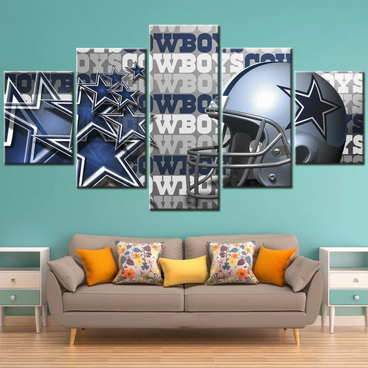 American Football - 5 Pieces Wall Art - AF5046 - Dallas Cowboys Helmet - American Football Poster - American Football Canvas