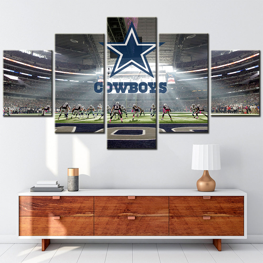 American Football - 5 Pieces Wall Art - AF5047 - Dallas Cowboys Logo Stadium Sports - American Football Poster - American Football Canvas