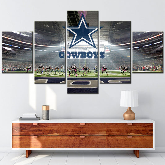 American Football - 5 Pieces Wall Art - AF5047 - Dallas Cowboys Logo Stadium Sports - American Football Poster - American Football Canvas