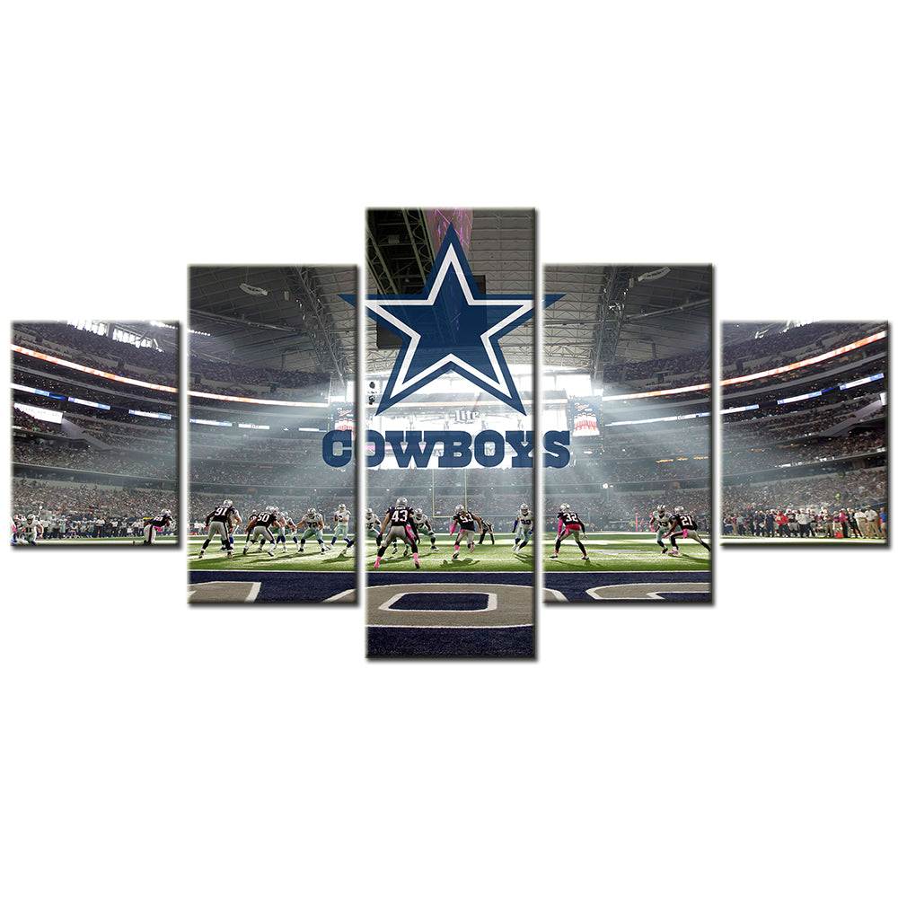 American Football - 5 Pieces Wall Art - AF5047 - Dallas Cowboys Logo Stadium Sports - American Football Poster - American Football Canvas