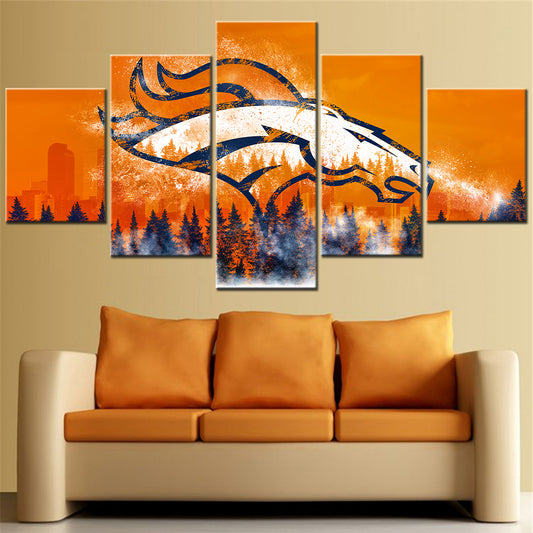 American Football - 5 Pieces Wall Art - AF5005 - Denver Broncos - American Football Poster - American Football Canvas
