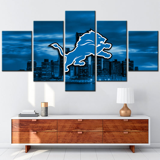 American Football - 5 Pieces Wall Art - AF5053 - Detroit Lions - American Football Poster - American Football Canvas