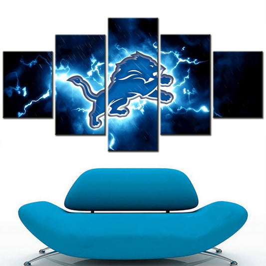 American Football - 5 Pieces Wall Art - AF5054 - Detroit Lions - American Football Poster - American Football Canvas