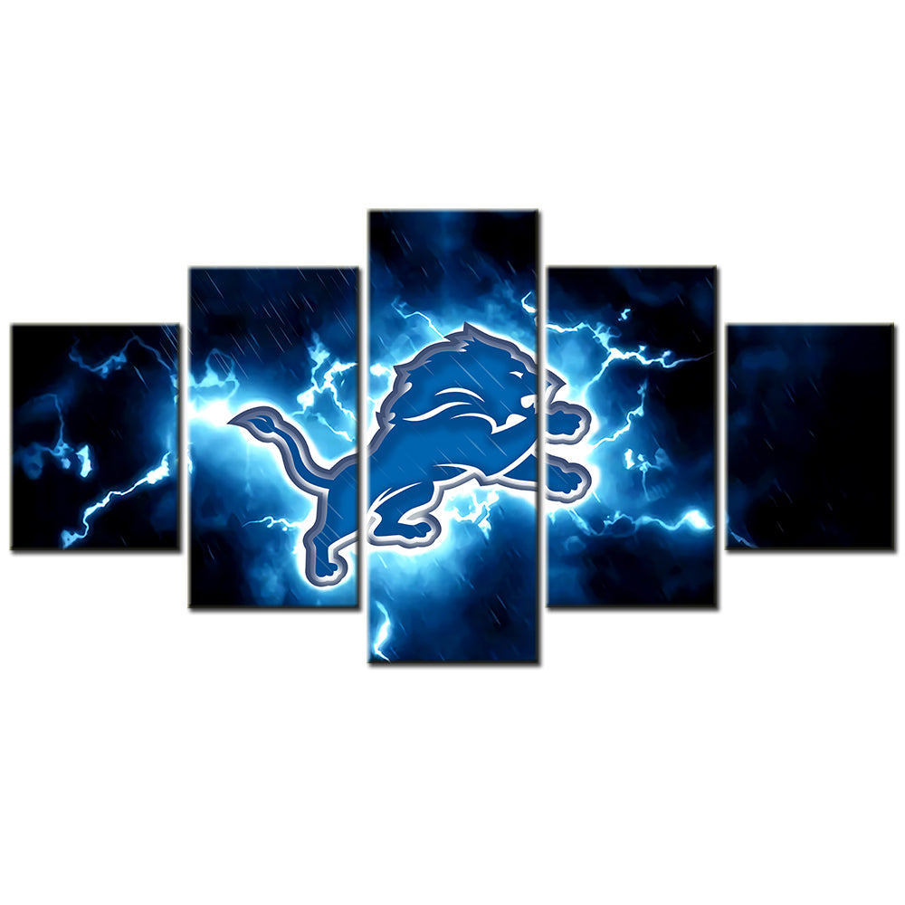 American Football - 5 Pieces Wall Art - AF5054 - Detroit Lions - American Football Poster - American Football Canvas
