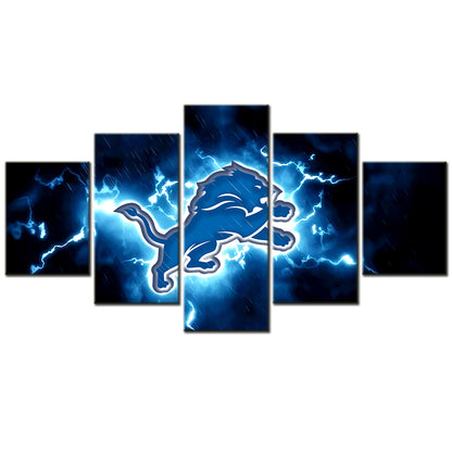 American Football - 5 Pieces Wall Art - AF5054 - Detroit Lions - American Football Poster - American Football Canvas