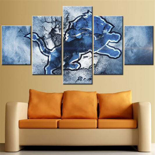 American Football - 5 Pieces Wall Art - AF5055 - Detroit Lions - American Football Poster - American Football Canvas
