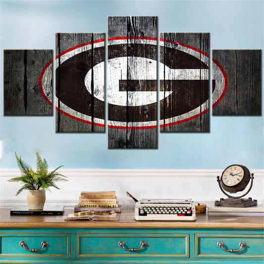 American Football Canvas Wall Art - AF5057 - Georgia Bulldogs