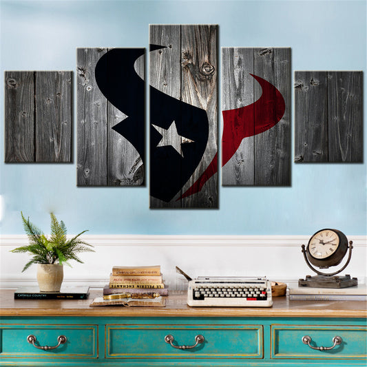 American Football - 5 Pieces Wall Art - AF5064 - Houston Texans - American Football Poster - American Football Canvas