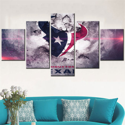 American Football - 5 Pieces Wall Art - AF5065 - Houston Texans - American Football Poster - American Football Canvas