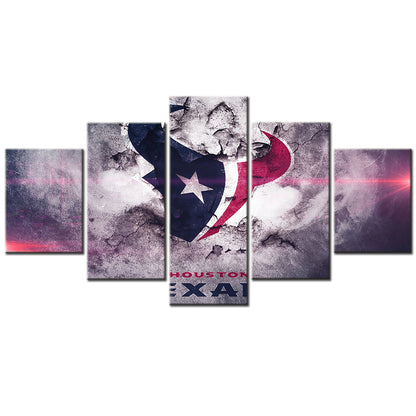 American Football - 5 Pieces Wall Art - AF5065 - Houston Texans - American Football Poster - American Football Canvas