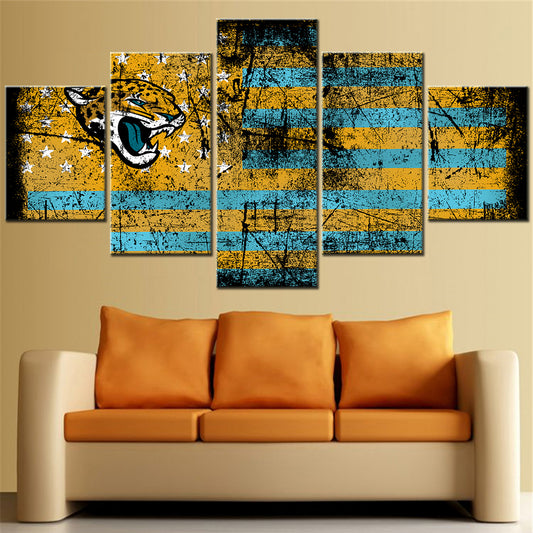 American Football - 5 Pieces Wall Art - AF5011 - Jacksonville Jaguars - American Football Poster - American Football Canvas