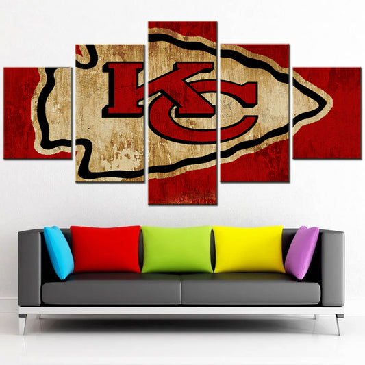 American Football - 5 Pieces Wall Art - AF5012 - Kansas City Chiefs - American Football Poster - American Football Canvas