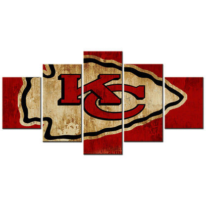 American Football - 5 Pieces Wall Art - AF5012 - Kansas City Chiefs - American Football Poster - American Football Canvas