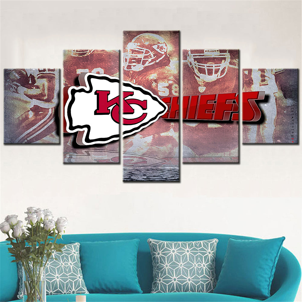 American Football - 5 Pieces Wall Art - AF5069 - Kansas City Chiefs - American Football Poster - American Football Canvas
