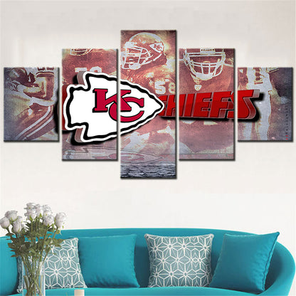 American Football - 5 Pieces Wall Art - AF5069 - Kansas City Chiefs - American Football Poster - American Football Canvas
