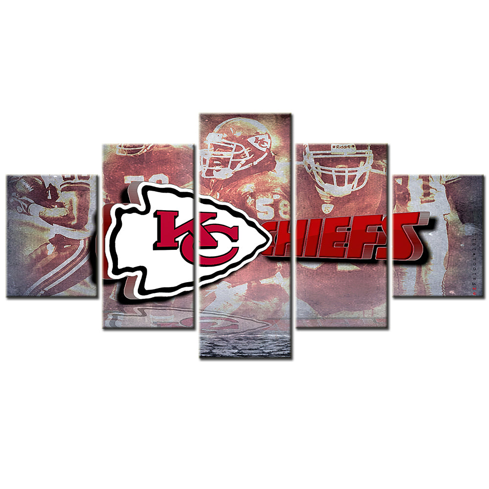 American Football - 5 Pieces Wall Art - AF5069 - Kansas City Chiefs - American Football Poster - American Football Canvas