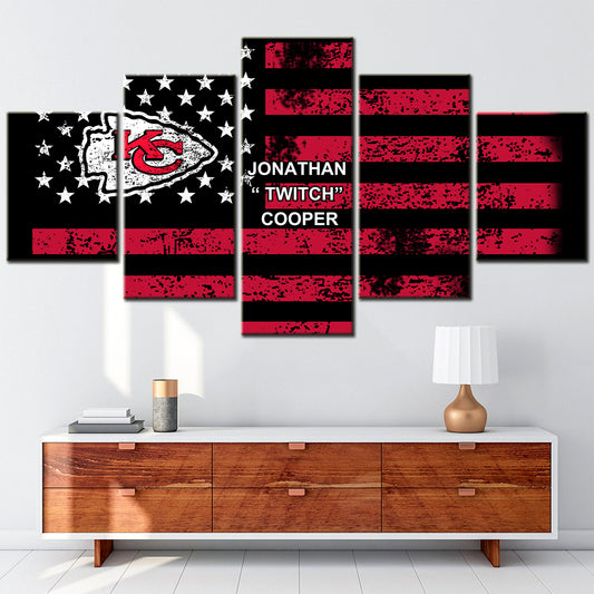 American Football - 5 Pieces Wall Art - AF5068 - Kansas City Chiefs - Jonathan “ Twitch” Cooper - American Football Poster - American Football Canvas