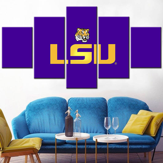 American Football - 5 Pieces Wall Art - AF5013 - LSU Tigers Football - Fighting Tigers - American Football Poster - American Football Canvas